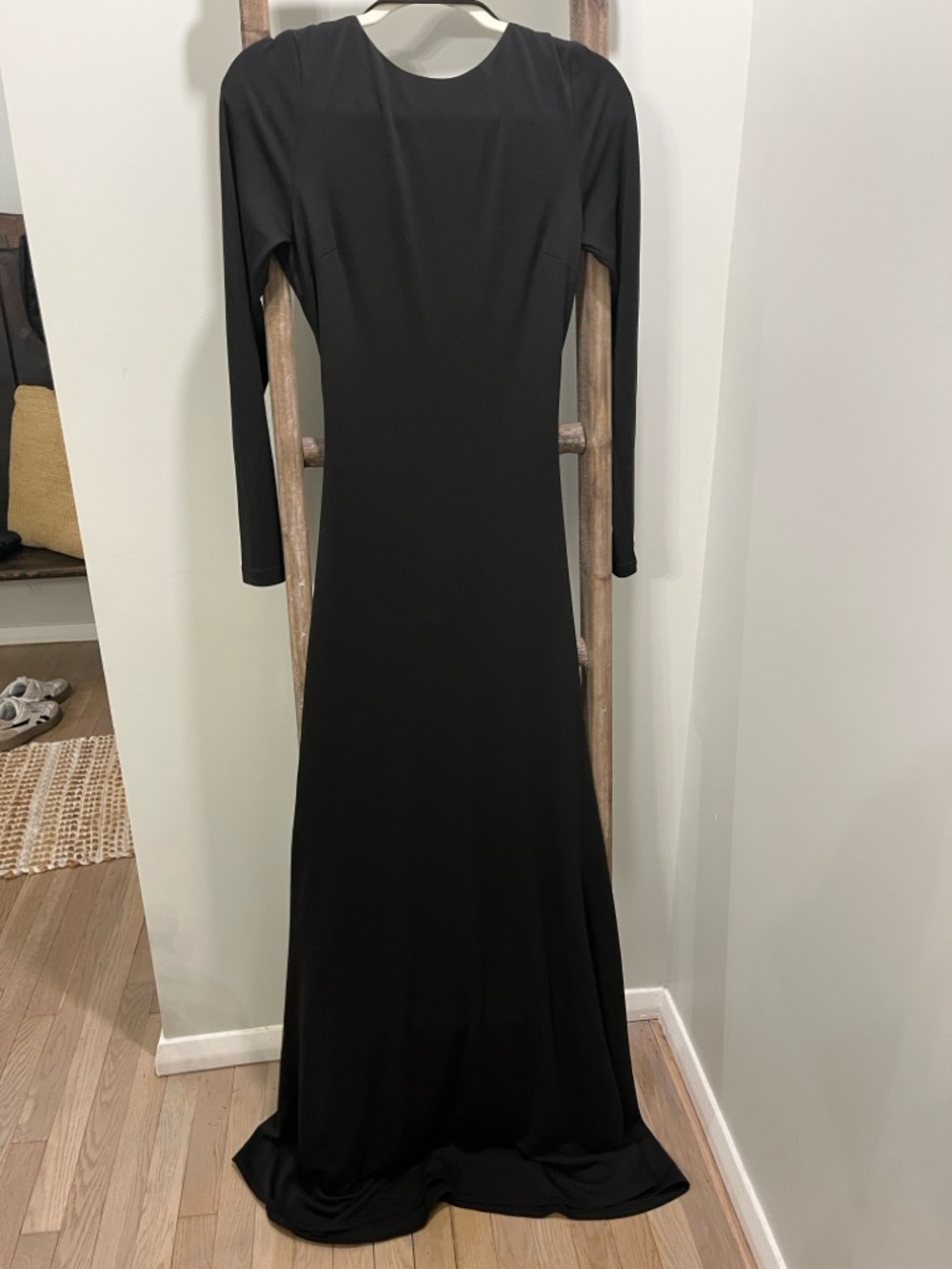 Abyss By Abby Black Long Sleeve Maxidress